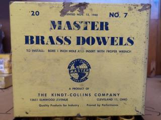20x Vintage Antique Pattern Makers Brass Master Dowels, Size 7