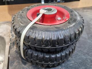 2x 210mm Pneumatic Trolley Tyres, New