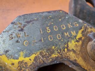 2x Horizontal.Plate Clamps, 1500kg Capacity