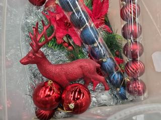Assorted Christmas Decorations, Ornaments, Tree, & More