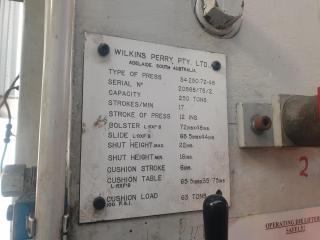 Wilkins-Perry 250 Ton Press