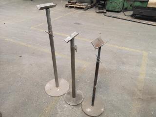 3x Assorted Workshop Material Support Stands