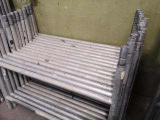 14x Aluminium Upright Scaffolding Frames, 1-metre tall, 1.3-metres wide