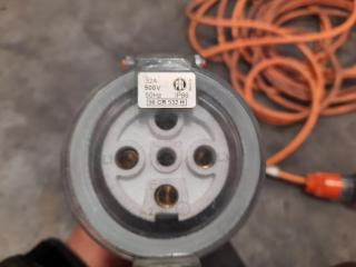 19M 3 Phase 32Amp 500V 50Hz (IP66) Extension Lead