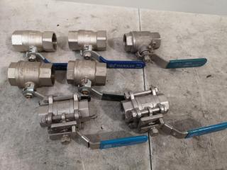 7x Assorted Industrial Ball Valves