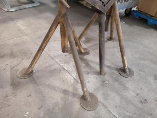 Pair of Heavy Duty Industrial Material Support Roller Stands