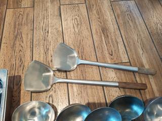 Large Quantity of Stainless Serving Ware