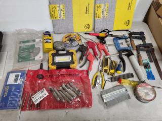 Assorted Hand Tools, Air Tools, Clamps, Drill Accesories, & More
