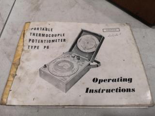 Vintage Portable Thermocouple Potentiometer Type P6 by Cropico