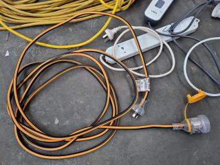 Assorted Electrical Power Leads & Power Boards