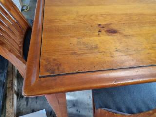 Wood Dining Table w/ 6x Wood Chairs