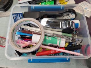 Assorted Office Supplies, Staplers, Punches, Trays & More