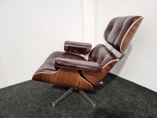 Eames Style Lounge Chair and Ottoman - Leather