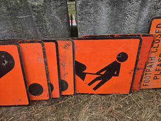 9 x Road Works Signs 
