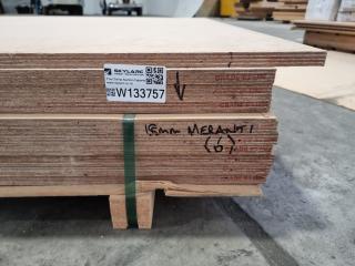 Pack of 10 Meranti Finished Plywood Panels (2440x1220x18mm)