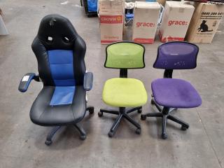 3 x Office Swivel Chairs