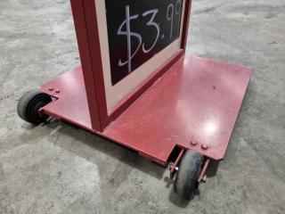 Heavy Steel Mobile Sidewalk Retail Sign Frame.
