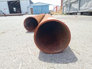 2x 140mm Diameter Steel Pipes