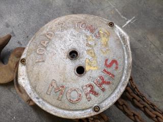 Vintage Herbert Mooris 3-Ton Mechanical Chain Hoist