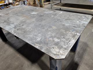 Heavy Duty Steel Topped Workshop Table w/ Vice