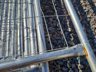 12x Steel Worsksite Safety Fencing Panels w/ Bases