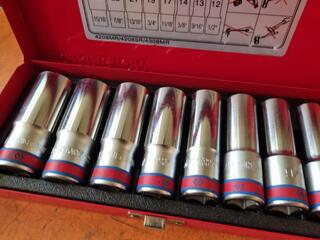 3x King Tony Deep Socket Sets, 1/4", 3/8" & 1/2" Drive