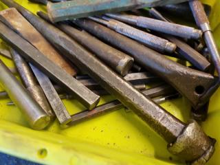 Assorted Steel Punches, Chisels, Pry Bars, & More