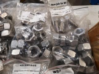 Stainless Steel Bolts, Nuts, Screws, Washers, Assorted Bulk Lot