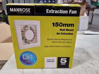 Manrose 150mm Wall Mount Air Extraction Fan, New