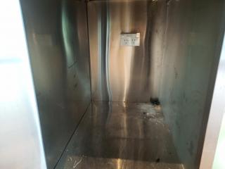 Lighted Stainless Serving Cabinet