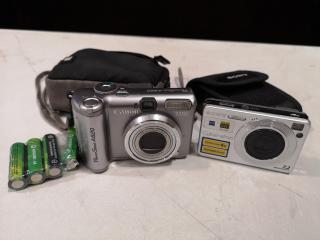 2x Point & Shoot Digital Cameras by Canon & Sony, 7.1mp