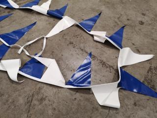 Lengths of Blue & White Triangle Flag Bunting