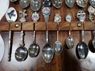 96x Decorative Display Spoons w/ 2x Wooden Wall Boards