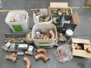 Large Lot of Brass and Copper Pipe Fittings
