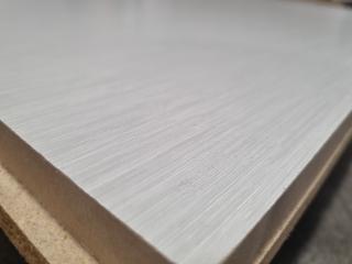 1 Sheet of White (Silver Strata) Laminated  MDF - 18mm