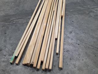 21x Unfinished Wood Trim Lengths, 5500x12x12mm each