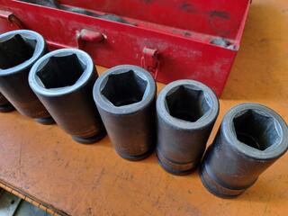8-Piece 1" Drive Impact Sockets, Metric Sizes