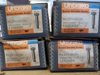 130+ Unbrako Socket Shoulder Screws, M12x16x30 Size