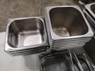 40x Assorted Stainless Steel Commercial Kitchen Food Bins