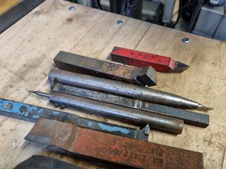 Assorted Lathe Turning Tools, Cutting Steel & Related Items