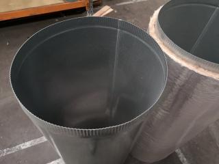 2x Galvanised Steel Duct Flues, 450x1200mm Size