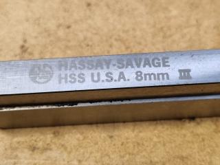 3x Hassay-Savage HSS Keyway Broaches, 8mm, 6mm, 5mm