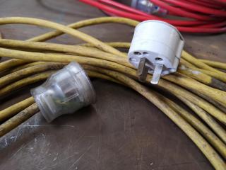 4x Single Phase 10A Extension Power Cable Leads