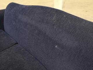 3-Seater Sofa, Dark Blue Fabric