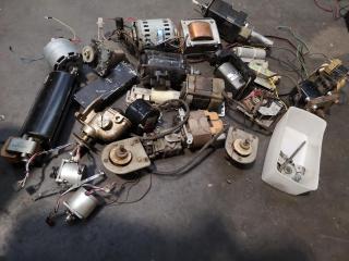 Assorted Vintage Small Electric Motors, & Electronic Components