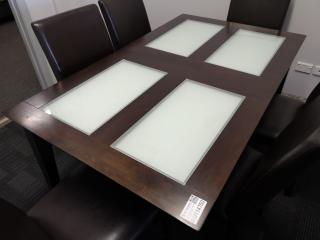 Stylish Expandable Dinning Room Table w/ 6x Chairs