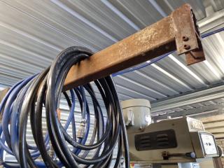 Heavy Duty Steel Workshop Table w/ Custom Beam Crane Added