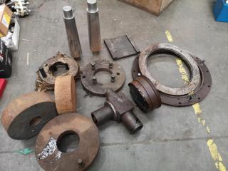 Assorted Heavy Steel Industrial Mill or Lathe Parts