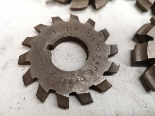 8x Assorted Involute Gear Mill Cutters