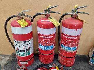 7x Assorted Powder Fire Extinguishers